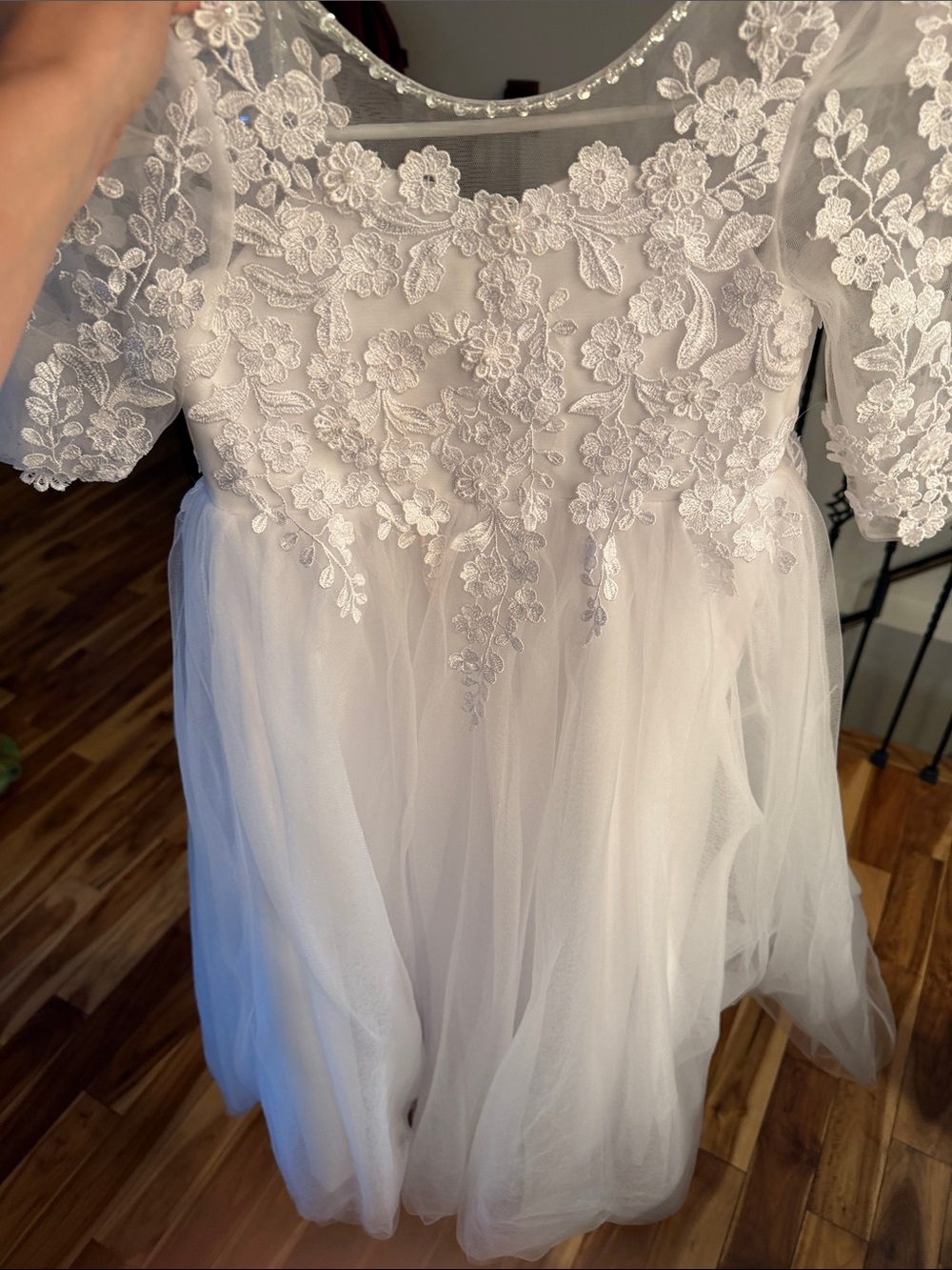 White Lace Tulle Flower Girl Dress – Kids